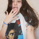 A girl with weird tattoos and a Scarface t-shirt takes a little shit and a piss while bending over in a bath tub. She also shows us some of her poop on her fingertip. Presented in 720P HD. About 3 minutes.